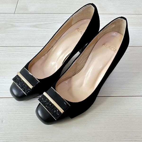 パンプス ハイヒール ブラック 23.5センチ 入学式 卒業式 結婚式 冠婚葬祭 フォーマル 秋 冬 春 夏