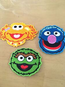 刺繍ワッペン セサミストリート アイロンワッペン 3セット