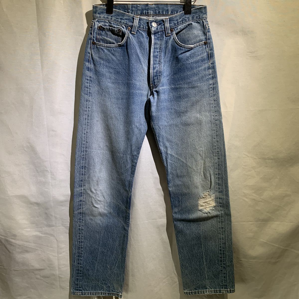 01 Levi's 501 先染め ブラック USA製 デニムパンツ W32 ヴィンテージ