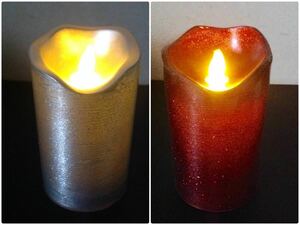  new goods *objet swaying fire candle battery type Real-Flame.. goods event.. 1 psc or 2 ps ( prompt decision ) silver color red illumination Christmas ornament interior indirect lighting gift