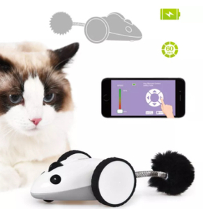 猫ファニー電気マウスレーサー自動不規則移動 360 ° 回転インタラクティブアプリ制御 usb 充電ペットおもちゃ