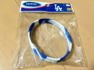 廃番★希少 Dodgers ドジャース ラバーバンド ブレス 青 MLB正規品 西系ファッション ストリートファッション お宝放出 新品