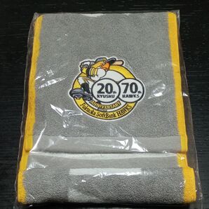 福岡ソフトバンクホークス 20周年 70th フェイスタオル グレー イエロー