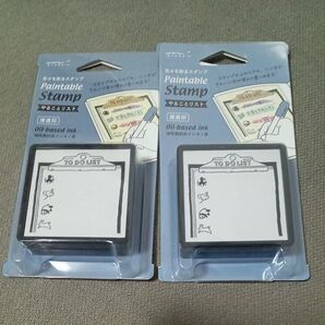 ミドリ スタンプ 浸透印 やることリスト柄 2個セット