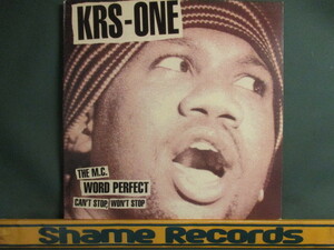 KRS-One ： Can't Stop, Won't Stop 12'' c/w Word Perfect // KRSOne / KRS One / DJ Muggs / 落札5点で送料無料