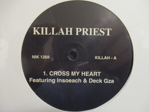 Killah Priest ： Cross My Heart F. Insoeach & Deck Gza 12'' c/w If You Don't Know F. Old Dirty Bastard // 新品 シールド