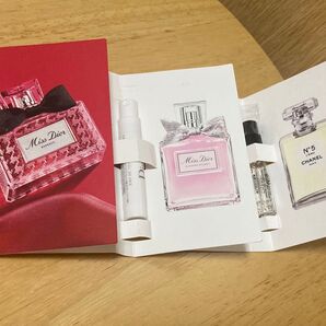 香水サンプル3点セット Miss Diorミスディオールエッセンス & CHANELシャネル N°5ロー ブルーミング ブーケ