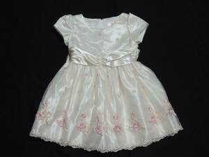 * wedding etc. * mother way z. on goods . flower . hem embroidery light beige group dress *110 centimeter *