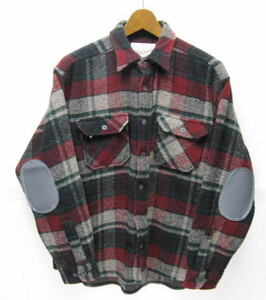 Woolrich ウールリッチ エルボー付き 厚手 ウールシャツ L ジャケット アメリカ古着 アウター