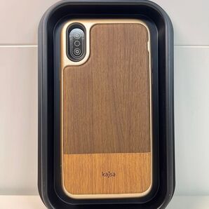 Kajsa iPhone XS/X対応 木製ハイブリットケースゴールド ブラウン系 未使用