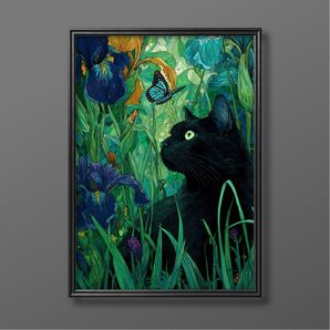 絵画 | イラストポスター 706☆ 【黒猫】