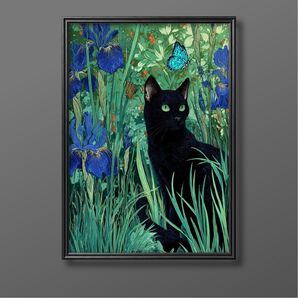 絵画 | イラストポスター 707☆ 【黒猫】