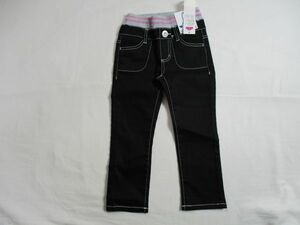 SE368【TOPVALU】新品　のびるっち　ヨコストレッチ　デニムパンツ　女児　黒　100