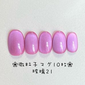 【即購入ok・チップ変更可能・2点以上割引有】マグネットネイルチップ ショートオーバル ニュアンス ハンドメイド 玻璃21