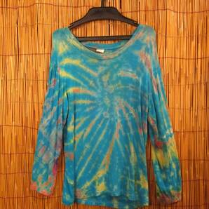 ⑦新品*120cm*ストレッチレーヨン素材*タイダイ染め*ロングTシャツ