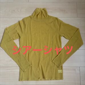 I AM I シアーシャツ タートルネック マスタードカラー