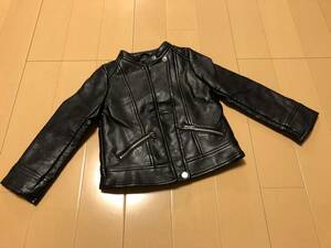 *0 leather manner rider's jacket imitation leather fake leather size5 110 black 0*