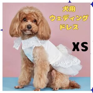 犬 ウェディング ドレス 服 ホワイト 上品 XS 記念日 ドッグウェア 小型犬 ワンピース