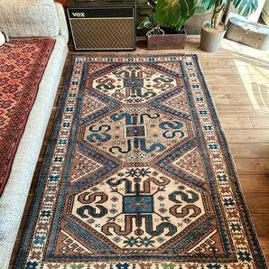 トライバルラグ ヴィンテージラグ ペルシャ絨毯 クルド族 プリミティブアート カーペット 手織り アンティーク絨毯