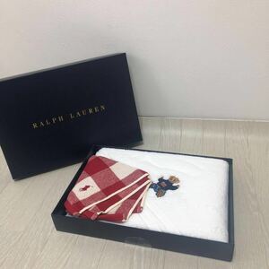 新品 ラルフローレン RALPH LAUREN バスタオル ハンドタオルセット 綿100% 白 ポロベア セーターベア くま クマ 箱入り