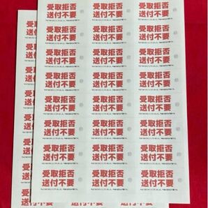 2枚セット しつこいDM 迷惑郵便物 受取拒否 送付不要 シール 1シート24枚