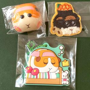 プイプイモルカー 3点セットまとめて売り ポテト ぷっくりラバマス ラバーキーホルダー マグネット ワッペンシール はま寿司いくら
