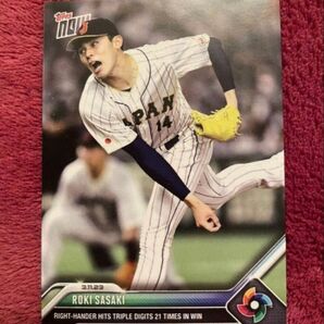 2023 topps now wbc19 チェコ戦先発 佐々木朗希