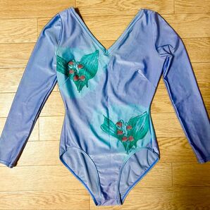 ナターシャチャコット 薄紫色 花柄 器械体操 長袖 レオタード