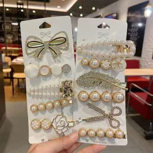 ヘアピン ヘアクリップ かわいい パール ヘアアクセサリー 11本セット
