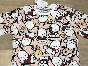 新品 サンリオ ポチャッコ ぽちゃっこ 総柄 Tシャツ Lサイズ sanrio 80s レトロ 昭和 男女兼用 半袖Tシャツ ピンク