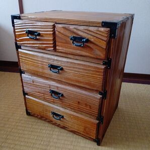 レトロ 小引き出し 5段 木製 収納箱 箪笥 アンティーク
