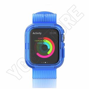 Ygg ★ Apple Watch с Apple Watch Case Integrated Силиконовая резиновая полоса Blue 38 мм 40 мм 9 7 6 6 3 SE Совместима