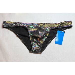 メンズビキニ ヘビ柄 レインボー Lサイズ ハーフバック 男性下着 KX020