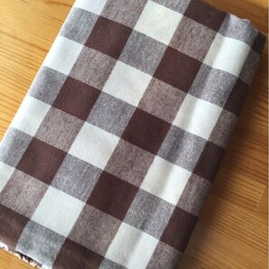 表起毛 ブラウンチェック 3.5cm角 2m 送料込・匿名配送 ブロックチェック