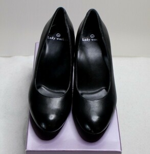 04 01038 *retiwa- car Asics commercial firm view ti care pumps original leather 23cm heel 7cm black /LO-33910 lady's [USED goods ]