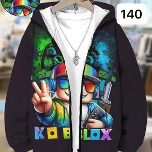 ロブロックス マインクラフト 長袖 パーカー 140cm 薄手 ジップアップ