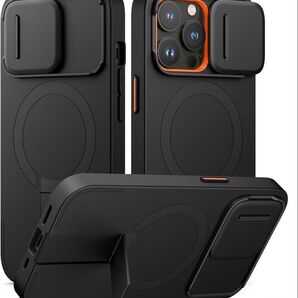 SURITCH 磁気ケースiPhone 13 proと互換性 とカメラ保護カバーと調整可能なスタンド (ブラック)