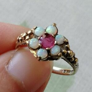 イギリス9金オパールリング