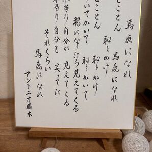 書作品 アントニオ猪木「馬鹿になれ」色紙