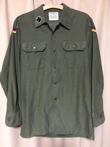 USED GERMAN ARMY SHIRT 中古 1987年製 ドイツ軍 ミリタリー シャツ 軍物 実物 アーミー 送料無料