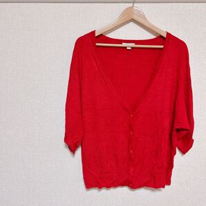 NEW YORK & COMPANY 【XL】 レッド カーディガン 秋 春 【ご希望額ありましたら価格相談まで!】