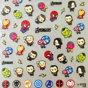 #2172 ぷっくり超立体3D マーベル アベンジャーズ ネイルシール 新品