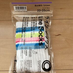 ファミマ Line Socks ラインソックス 22-25cm 男女兼用 抗菌防臭 1足