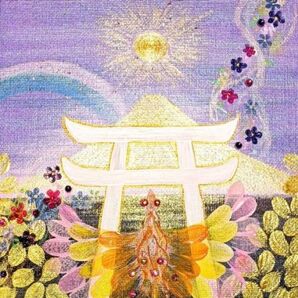 開運絵画 白龍鳥居 神々しい扉開く絵画