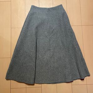 birthday bash(バースデーバッシュ)ロングフレアウールスカート グレー