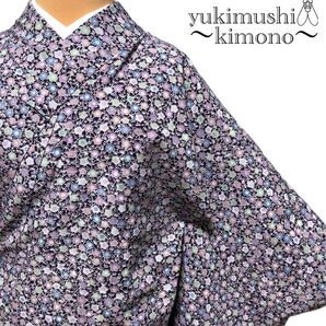 PP908 洗える着物 小紋 袷 ポリエステル 紫 ピンク 対象身長~155cm