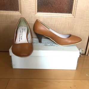 未使用 キャメル 茶色 パンプス M