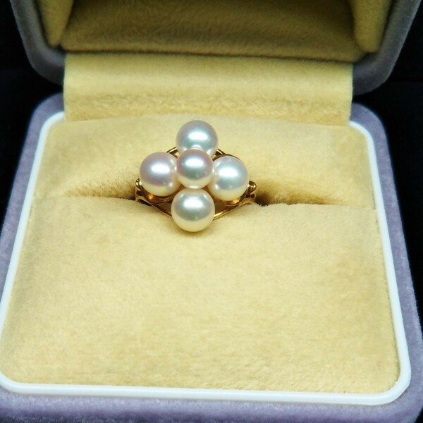 ★最終お値下げしました★本真珠指輪　パール　18Kリング　ファションリング　指輪　　日本製