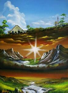 Art hand Auction Earth's view, Painting, Oil painting, Nature, Landscape painting