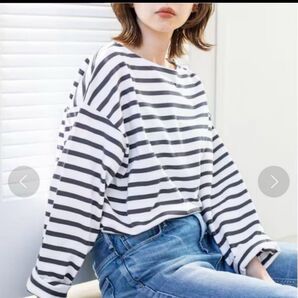 AURALEE IENA別注 バスクワイドカットソー 紫がかかったブラウン 茶色